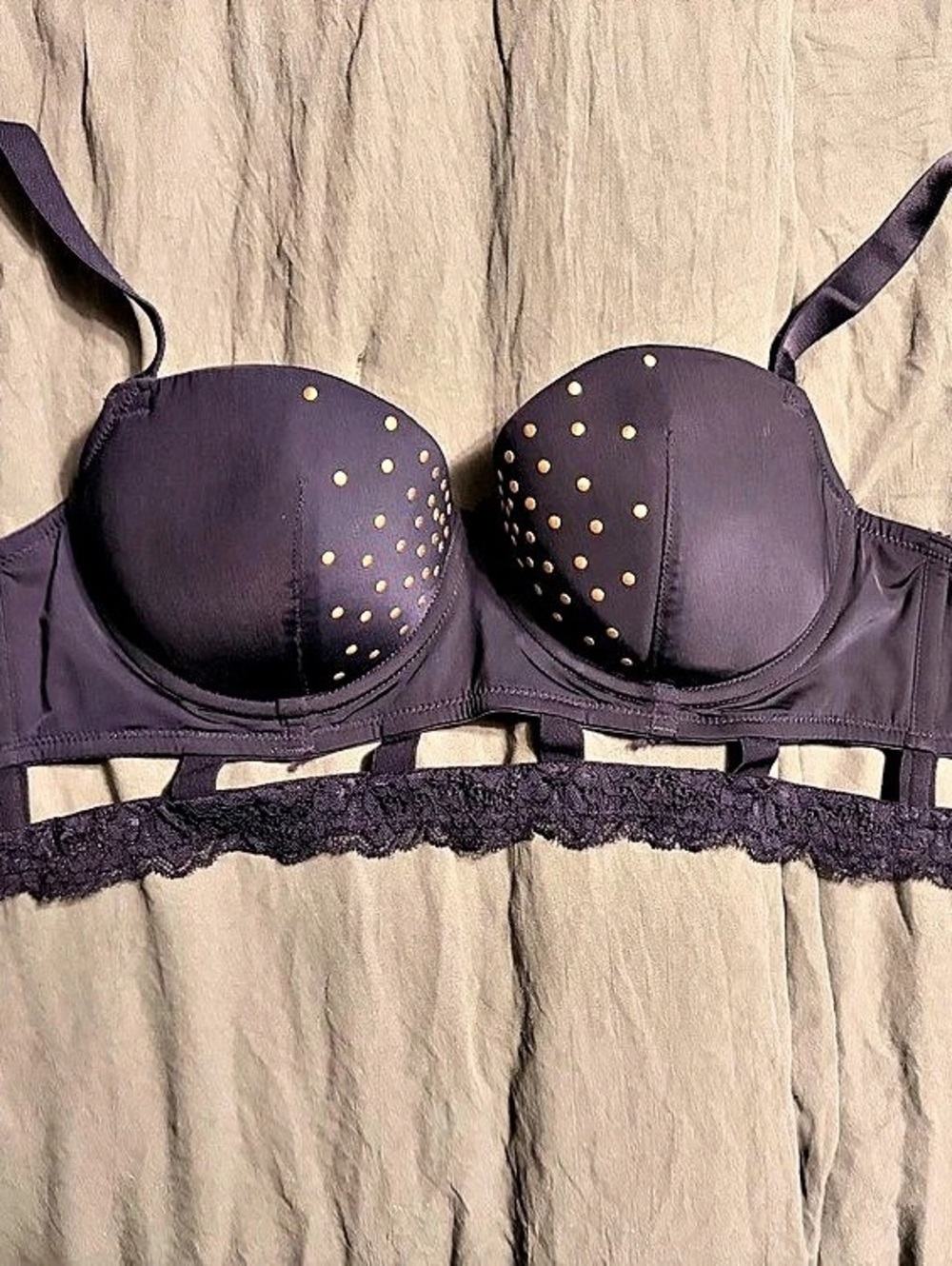 Lasenza Studded Black Bra Size 32D